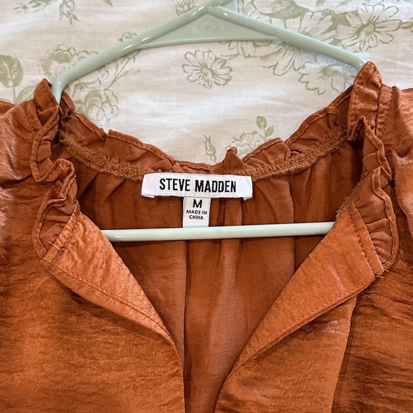 Steve Madden Brown Ruffle Mini Dress - Picture 2 of 4